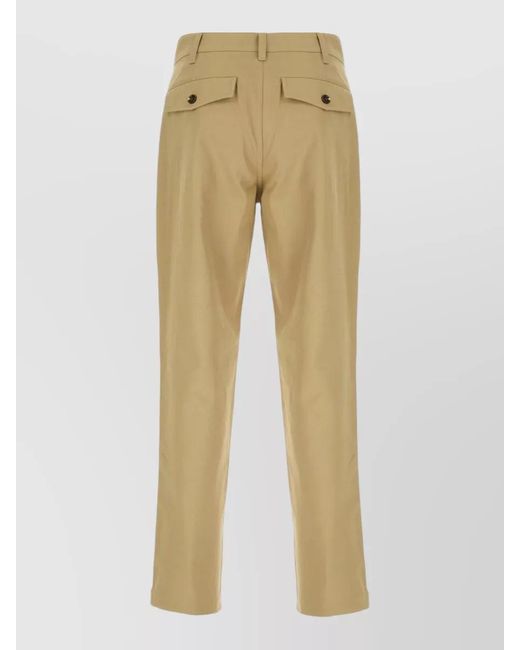 Burberry Natural Tailored Trousers Belt Loops Back Pockets for men