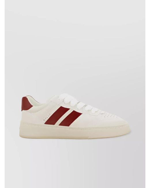 Bally Pink Leather Logo Print Sneakers