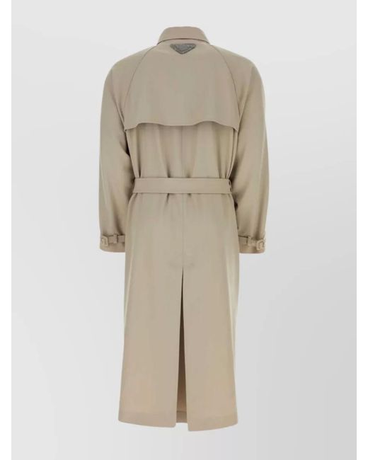 Prada Natural Virgin Wool Trench Coat for men