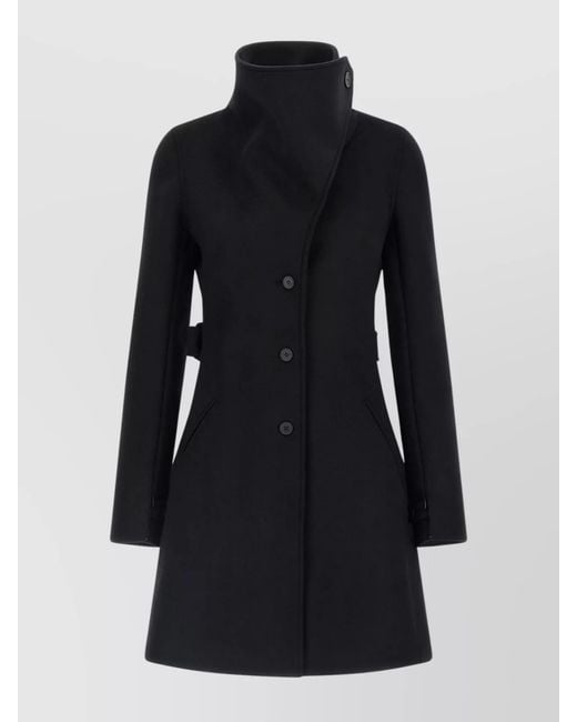 Courreges Blue Wool Silk Asymmetric Single Breasted Coat