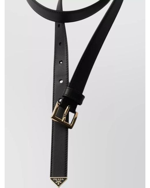 Prada Multicolor Slim Leather Belt Logo Detail