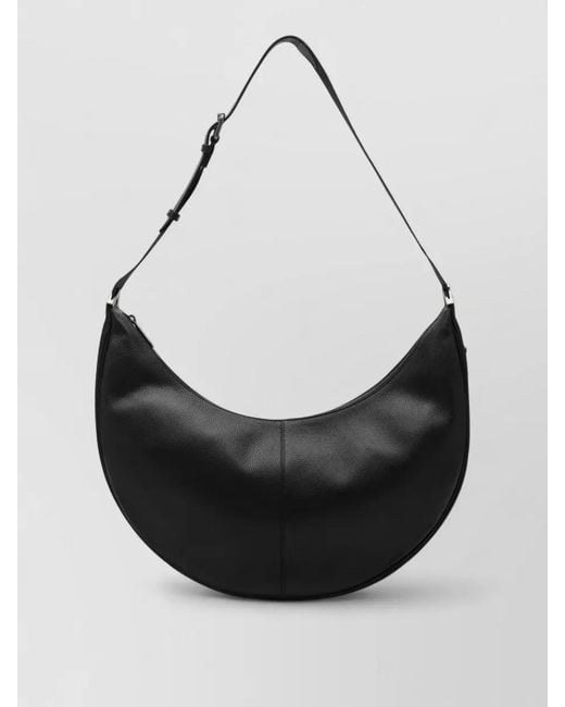 Fendi Black Shoulder Bag Adjustable Strap Crescent Shape Textured for men