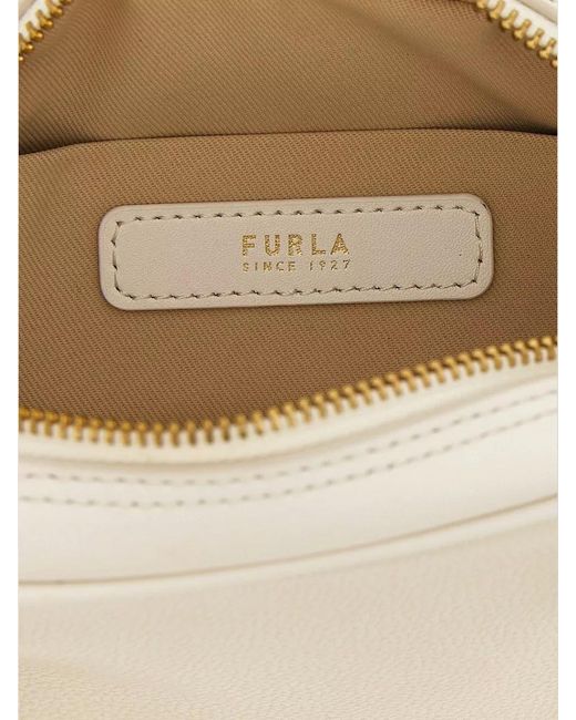 Furla Natural Poppy S Shoulder Bag Detachable Strap Top Handles