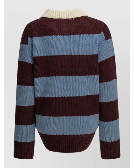 Polo Ralph Lauren Blue Wool Rugby Polo Sweater