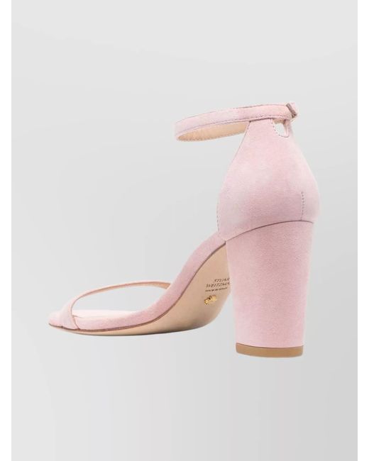 Stuart Weitzman Pink Suede Leather Sandals