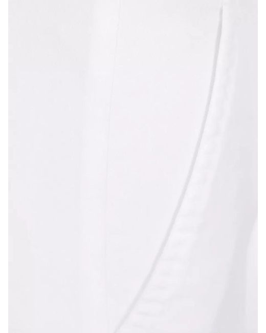 Incotex White Straight Leg Pants Back Pockets Side