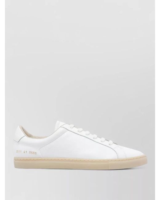 Common Projects White Leather Low Top Sneakers With Rubber Sole for men