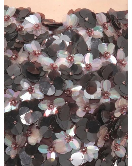 P.A.R.O.S.H. Multicolor Floral Sequin Mini Dress Bare Back