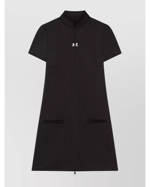 Courreges Black Slim-Fit Mini Dress