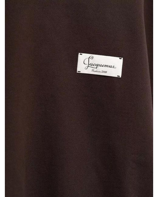 Jacquemus Brown Cotton Jersey Logo Appliqué Sweatshirt for men