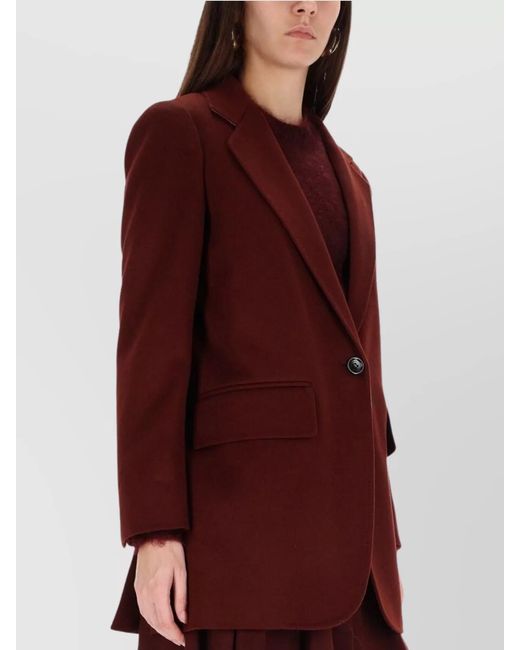 Max Mara Red Camel Hair Single Breasted Coat