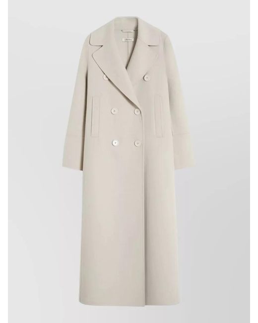 Max Mara Natural Virgin Wool Double-Breasted Coat