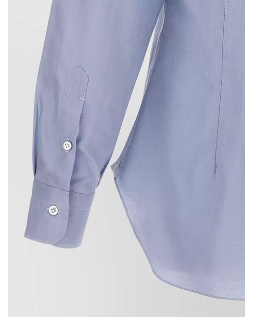 Barba Napoli Blue Poplin Shirt for men