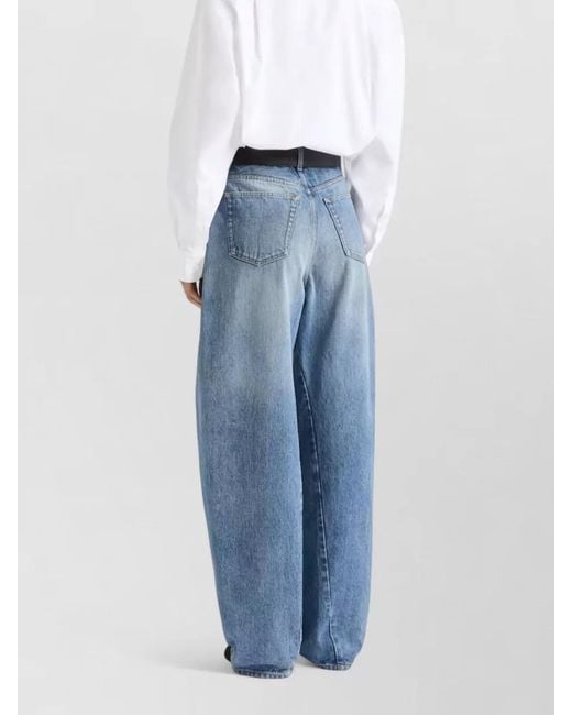 Givenchy Blue High Waist Wide Leg Denim Trousers