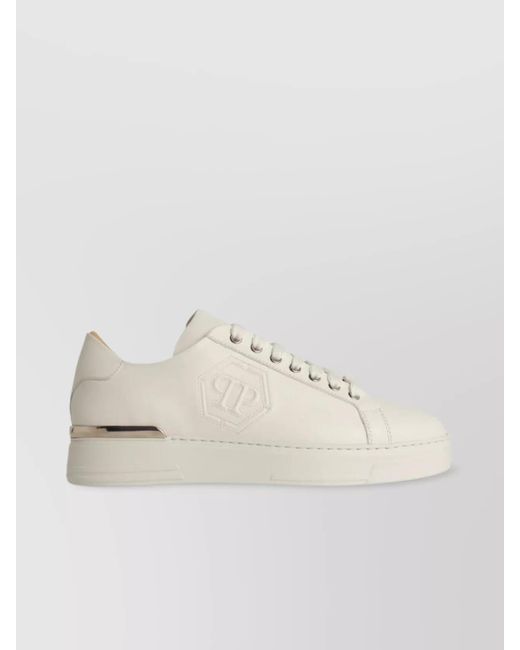 Philipp Plein Natural Leather Low-Top Sneakers for men