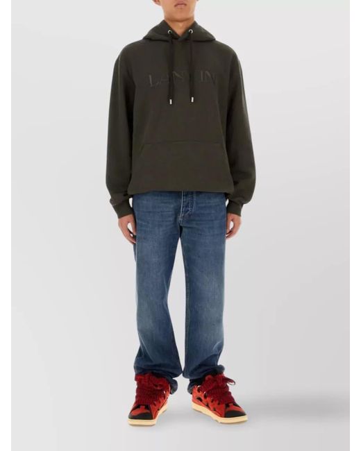 Lanvin Green Cotton Oversized Hoodie for men