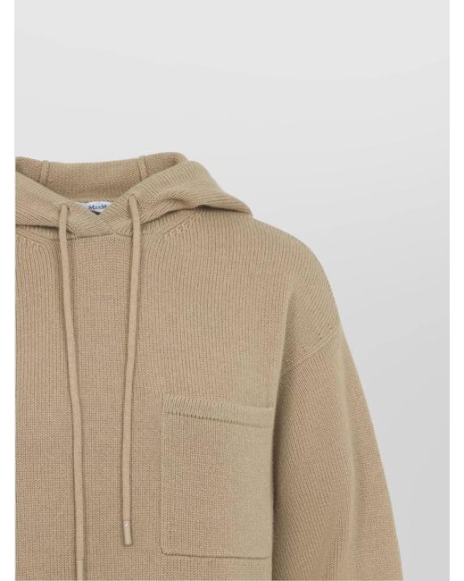 Max Mara Natural Cashmere Wool Hooded Sweater