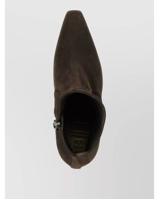 Brunello Cucinelli Black Ankle Boots Precious Heel Monile Detail