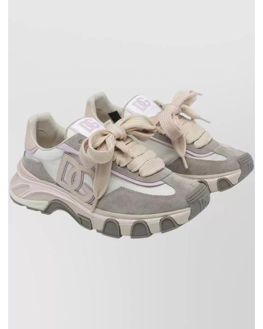 Dolce & Gabbana Gray Low Top Leather Sneaker Chunky Sole