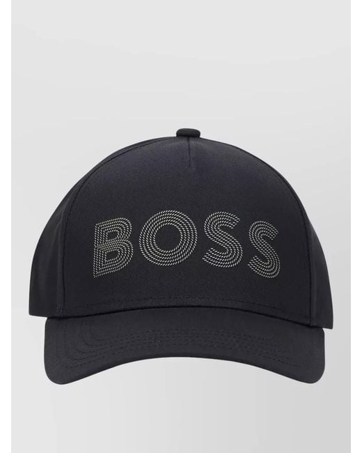 Boss Blue Cotton Logo Baseball Cap for men