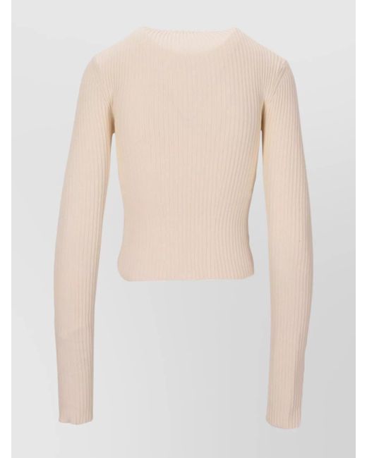 Ann Demeulemeester Natural Zip-Up Knitted Cardigan