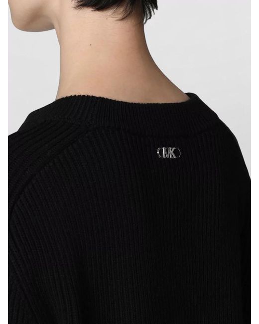 MICHAEL Michael Kors Black Merino Wool Crew Neck Long Sleeve Sweater