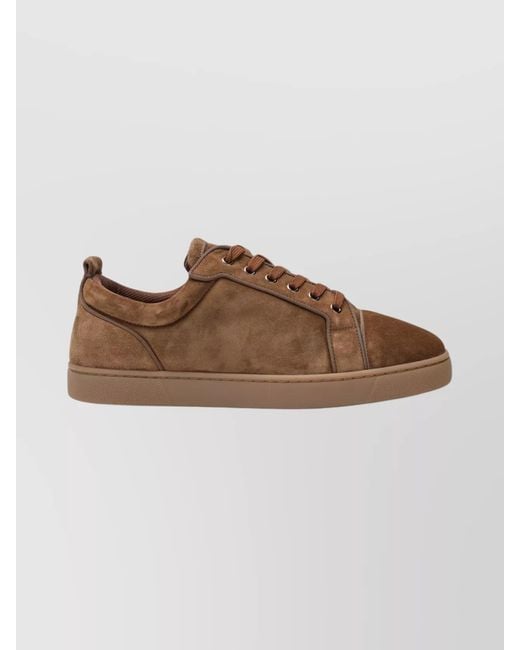 Christian Louboutin Brown Leather Low-Top Sneakers for men