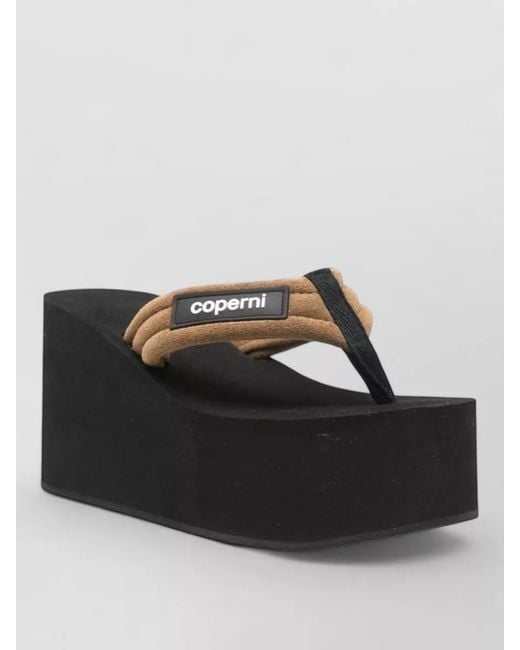 Coperni Black Leather Platform Sandals