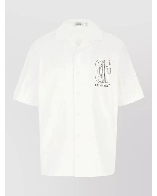 Off-White c/o Virgil Abloh White Poplin Shirt Graphic Print Short Sleeves for men