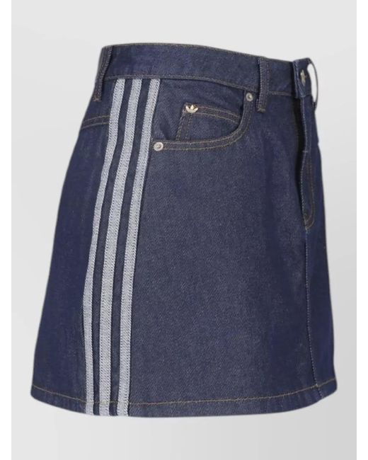 Adidas Blue High Waist Denim Skirt Midi Length