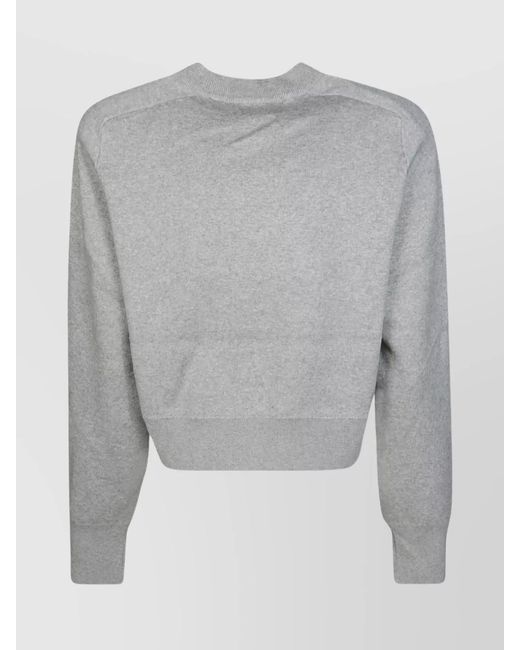ROTATE BIRGER CHRISTENSEN Gray Cropped Jumper