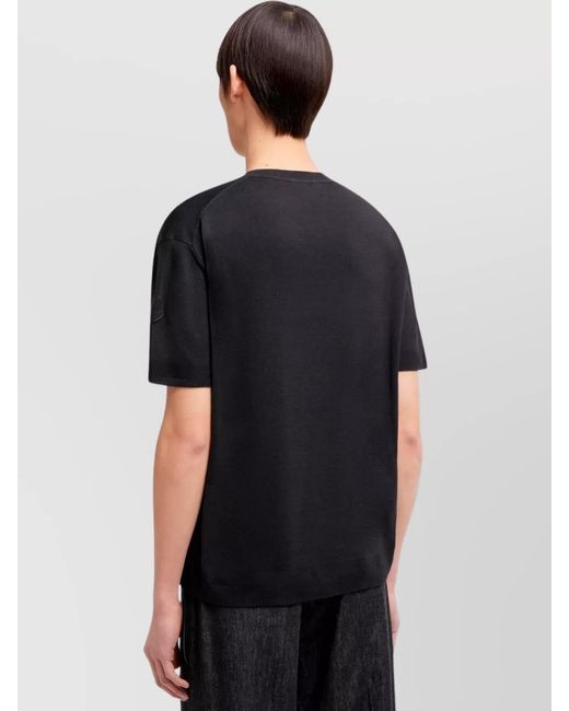 Moncler Blue Silk Knit T-Shirt for men