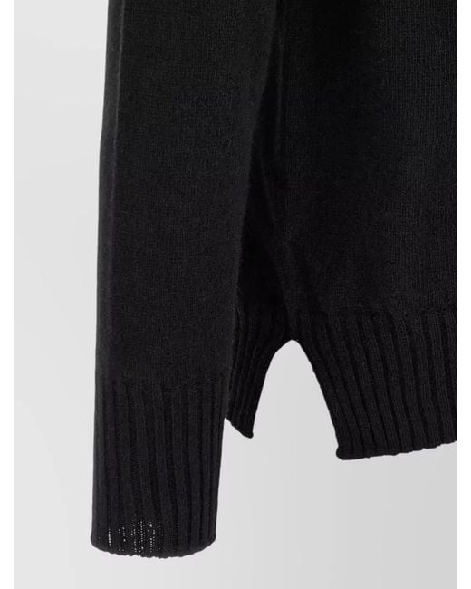 Ma'ry'ya Black Cashmere Wool Ribbed Turtleneck Jumper for men