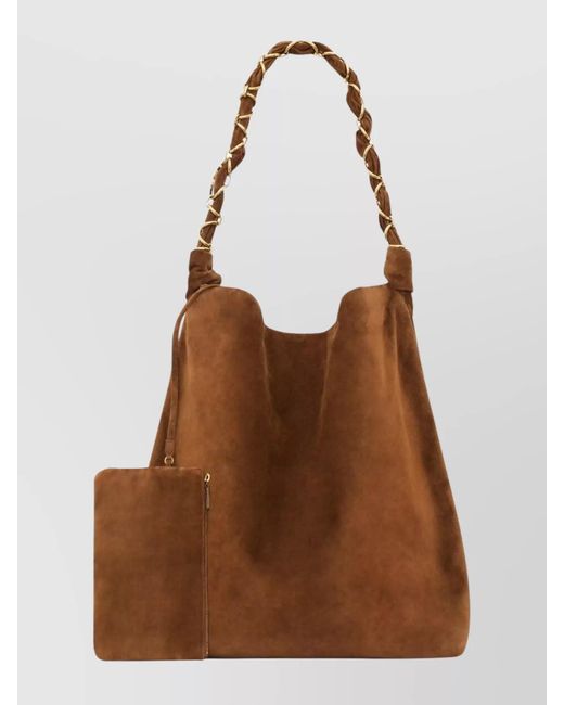 Saint Laurent Brown Amalia Tote Bag Braided Handle