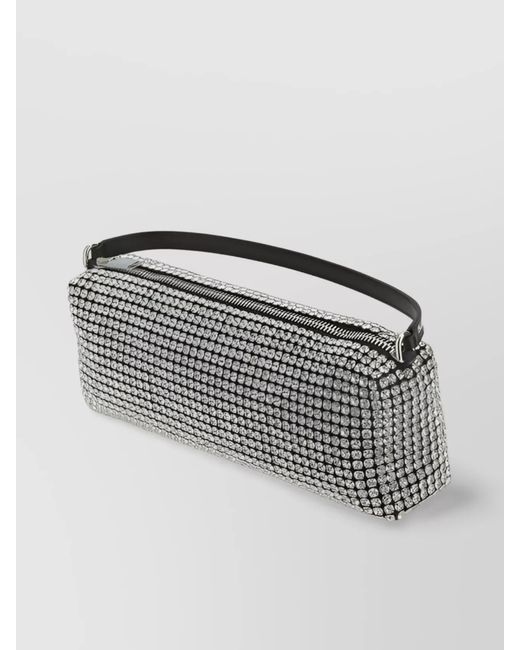 Alexander Wang Gray Heiress Crystal Clutch Bag