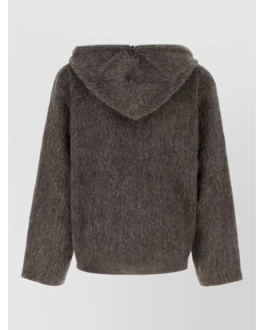 Our Legacy Gray Wool Blend Oversized Hooded Long Sleeve Cardigan for men