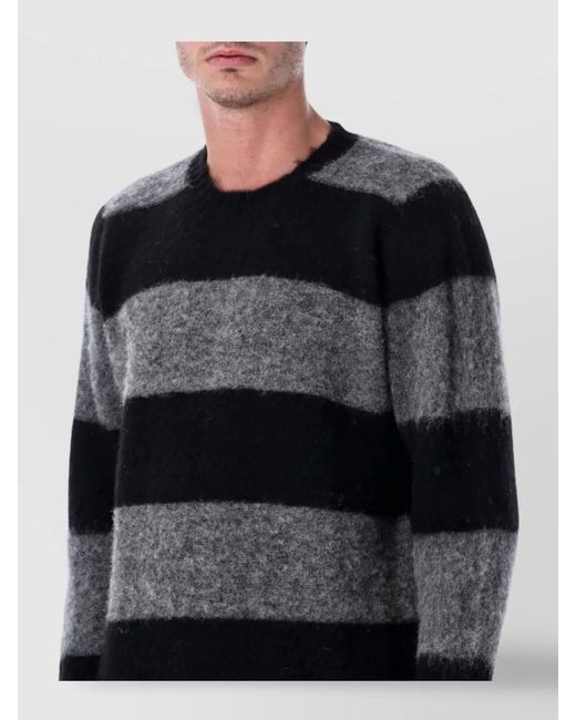 Howlin' By Morrison Blue Striped Ribbed Wool Relaxed-Fit Jumper for men