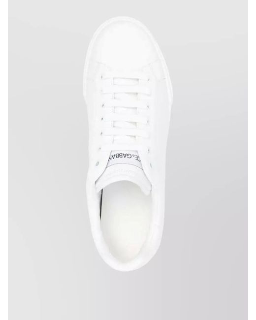 Dolce & Gabbana White Low Top Nappa Leather Sneakers for men