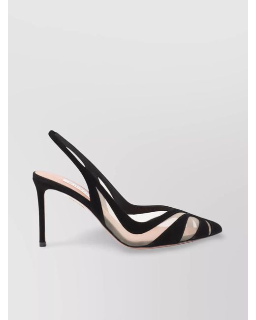 Aquazzura Metallic Mesh Panel Pointed Toe Stiletto Heel Pumps