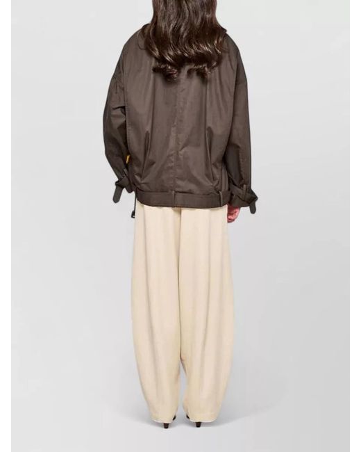 OOF WEAR Natural Cotton Car Coat Double Breasted Belted