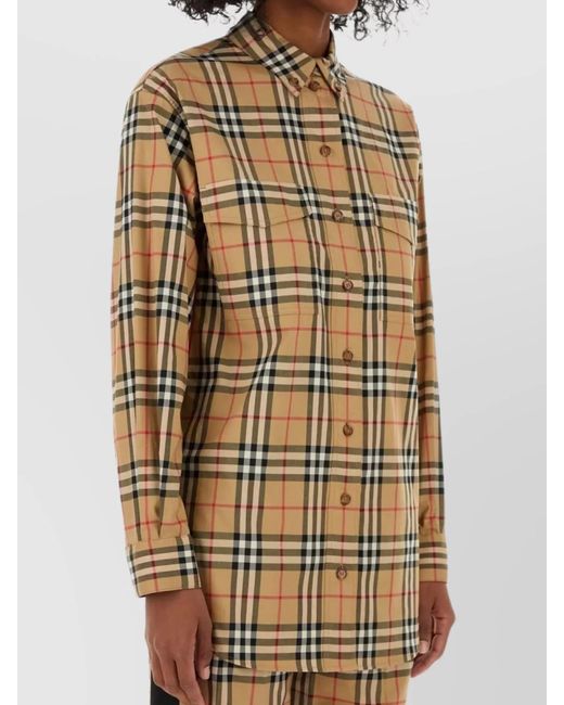 Burberry Metallic Embroidered Cotton Shirt