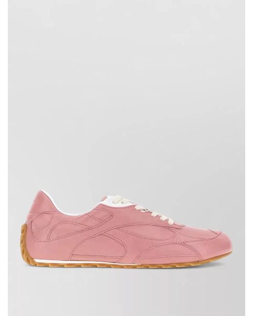 Bottega Veneta Pink Orbit Flash Lace Up Low Top Sneakers