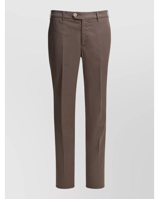 Brunello Cucinelli Brown Trousers Side And Back Pockets Belt Loops for men