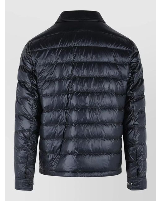 Moncler Blue 'Mourillon' Polyamide Padded Shirt Jacket for men