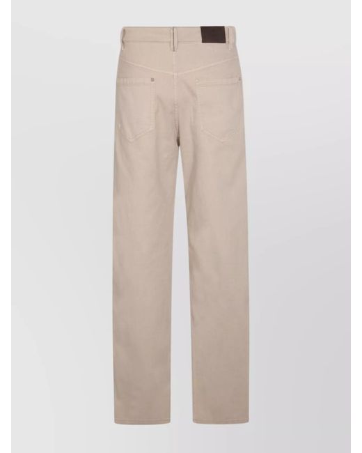 Brunello Cucinelli White Denim Straight-Leg Jeans