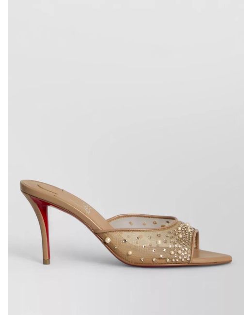 Christian Louboutin Natural Miss Z Mesh Pearl Stiletto Mules