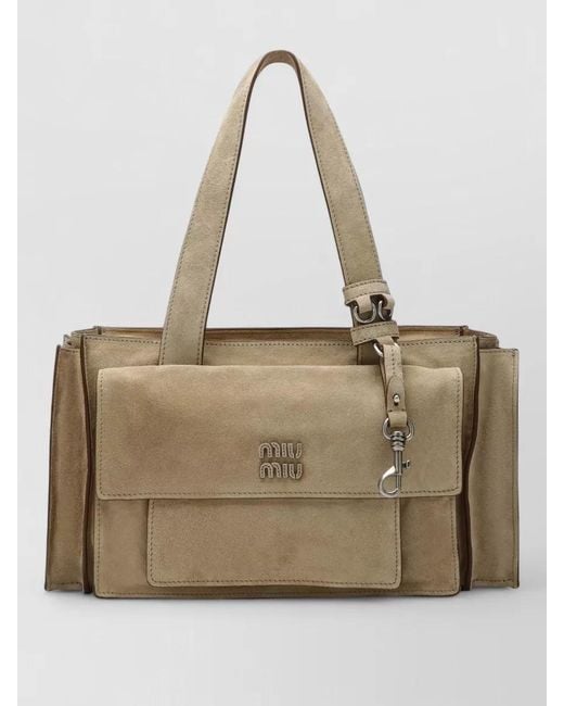 Miu Miu Natural Matelassé Shoulder Bag