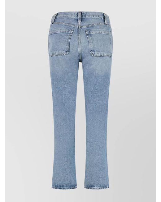 Agolde Blue Denim High-Rise Straight-Leg Jeans