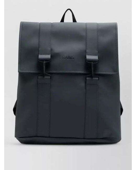Rains Black Msn Backpack Bag Adjustable Shoulder Straps