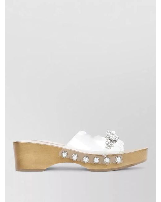 Simone Rocha Multicolor Embellished Wooden Clog Sandals